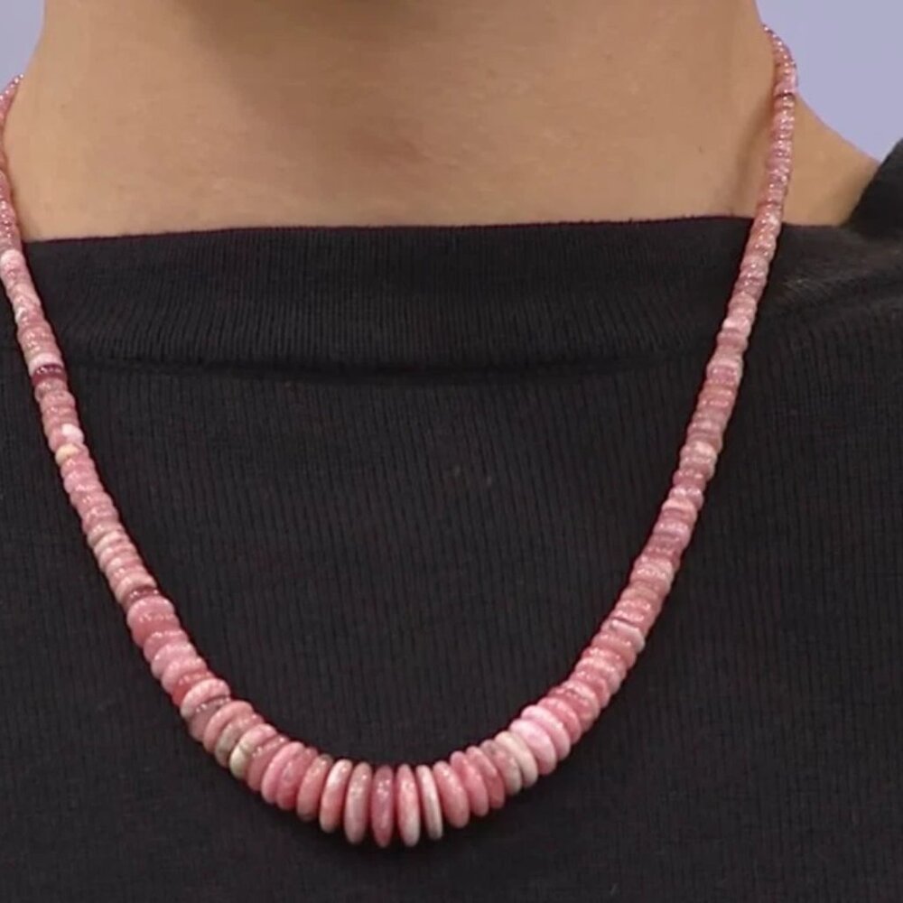 Jay King Necklace Rhodochrosite Graduated Beads 925 Sterling DTR Mine Finds